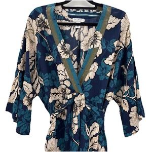 NWT Sofia Jeans by Sofia Vergara Dress XXXL (22) Blue Floral Empire Waist Midi